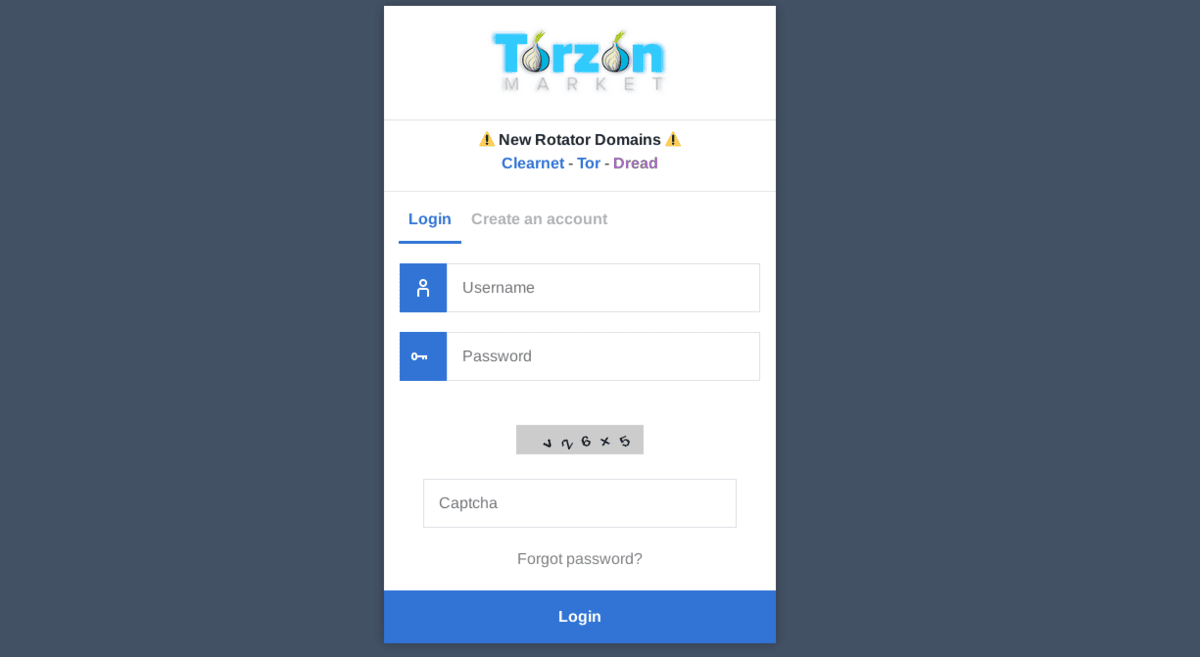 Torzon Market interface showing product categories and search features